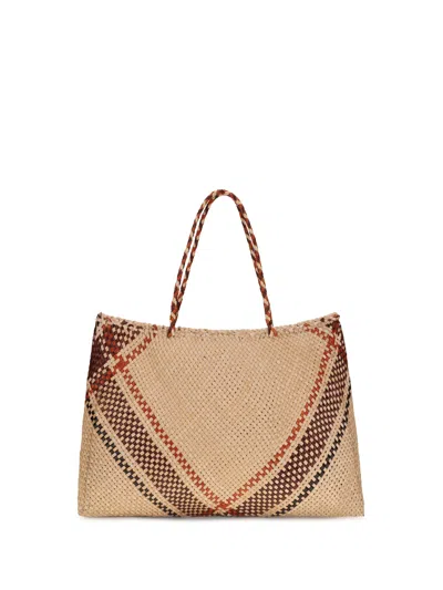 Dragon Diffusion Handwoven Goatskin Tote Bag In Neutral