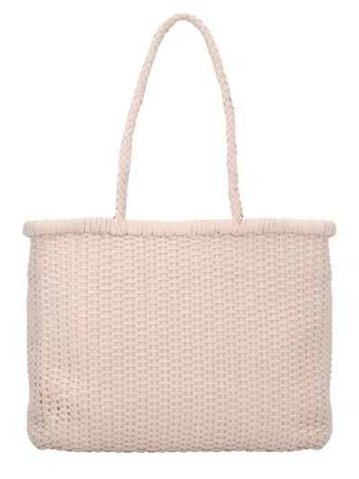 Dragon Diffusion Handwoven Leather Tote Bag In Beige