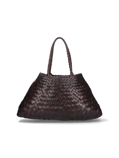 Dragon Diffusion Handwoven Leather Tote Bag In Brown