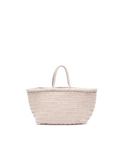 Dragon Diffusion Handwoven Triple Jump Small Basket Bag In Gray