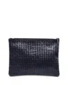 Dragon Diffusion Interlaced Leather Pochette In Black