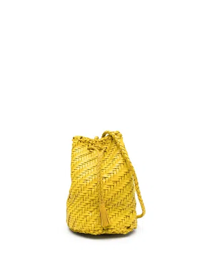Dragon Diffusion Pompom Double Jump Crossbody Bags Yellow