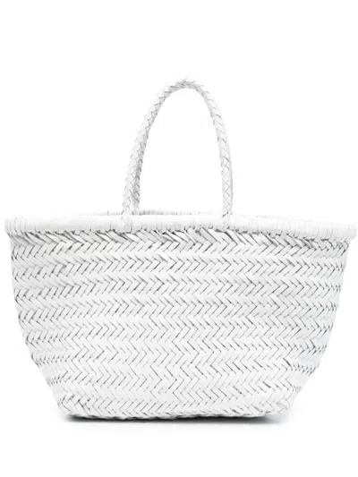 Dragon Diffusion Grace Small Woven Basket Tote Bag In White