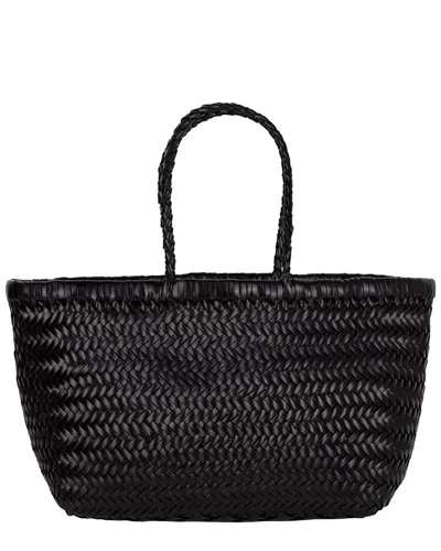 Dragon Diffusion Interwoven Leather Tote In Black