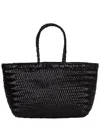 Dragon Diffusion Interwoven Leather Tote In Black