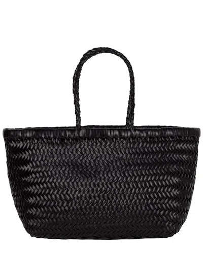 Dragon Diffusion Interwoven Leather Tote In Black
