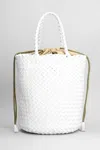 DRAGON DIFFUSION JACKY BUCKET HAND BAG IN WHITE LEATHER