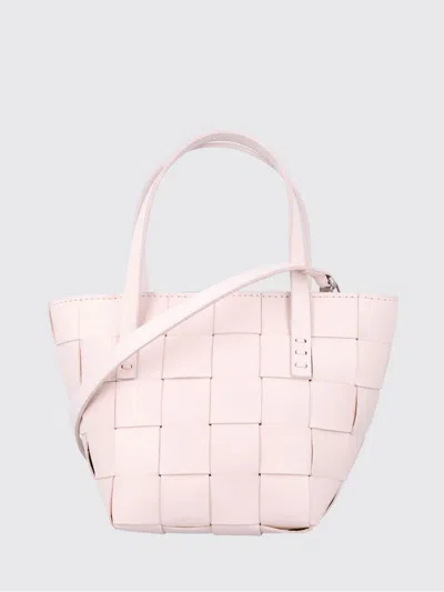 Dragon Diffusion Japan Hand-woven Calf Leather Tote Bag With Double Handle In Pink