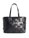 Dragon Diffusion Rectangular Woven Tote Bag With Dual Handles In Black