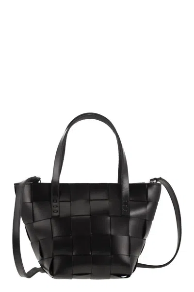 Dragon Diffusion Japan Mini - Woven Leather Bag In Black