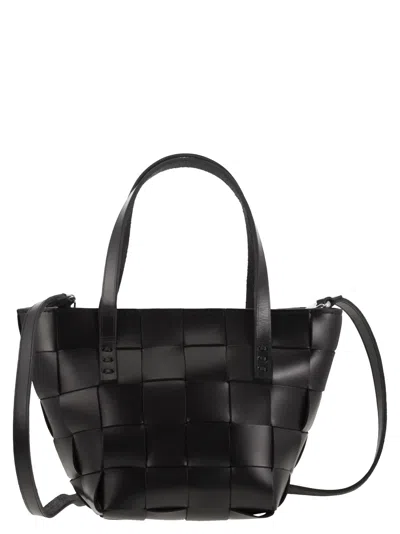 Dragon Diffusion Japan Mini - Woven Leather Bag In Black