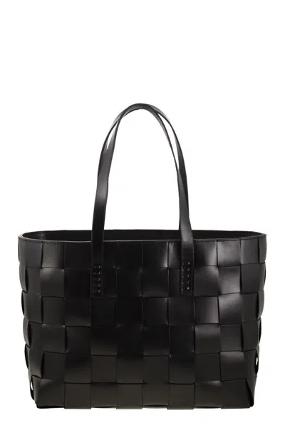 Dragon Diffusion Japan Tote - Woven Leather Bag In Black