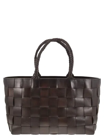 Dragon Diffusion Japan Tote - Woven Leather Bag In Dark Brown
