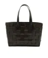 Dragon Diffusion Triple Jump Woven Leather Tote Bag In Black