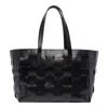 Dragon Diffusion Woven Rectangular Tote Bag With Dual Handles In Black