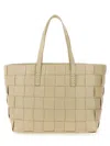 Dragon Diffusion Box Weave Basket Tote In Beige Leather In Brown