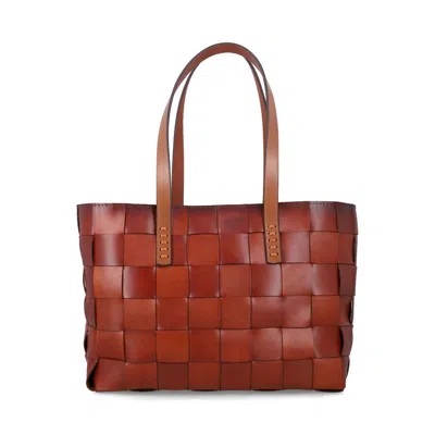 Dragon Diffusion Japan Tote Bag Tan Cow Leather In Brown
