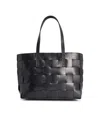Dragon Diffusion Woven Rectangular Tote Bag With Dual Handles In Black