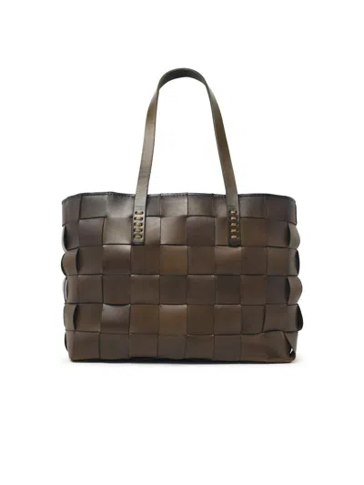 Dragon Diffusion 'japan Tote' Khaki Leather Bag In Brown