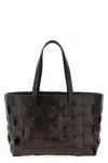 Dragon Diffusion Triple Jump Woven Leather Tote Bag In Brown