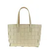 Dragon Diffusion Box Weave Basket Tote In Beige Leather In Neutral