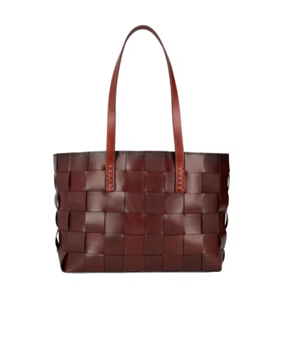 Dragon Diffusion Japan Woven Shoulder Bag In Burgundy