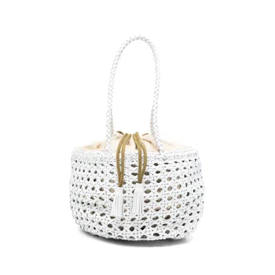 Dragon Diffusion Joventus Woven Tassel Tote Bag In White