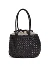 Dragon Diffusion Juventus Woven Crossbody Bag Dual Handles In Black