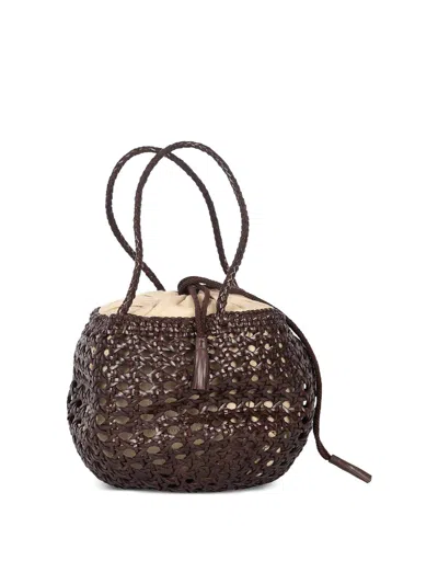 Dragon Diffusion Juventus Woven Leather Shoulder Bag In Brown