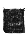 Dragon Diffusion Knitted Shoulder Bag In Black
