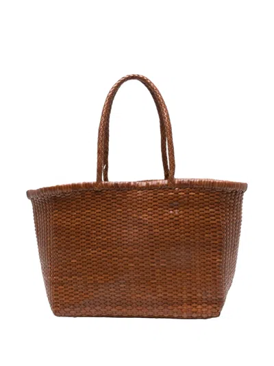 Dragon Diffusion Large B Weave Leather Shoulder Bag In Brown