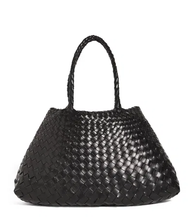 Dragon Diffusion Large Leather Santa Croce Tote Bag In Black