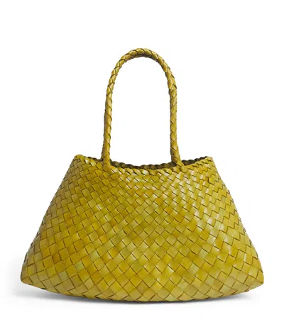 Dragon Diffusion Large Leather Santa Croce Tote Bag In Gold