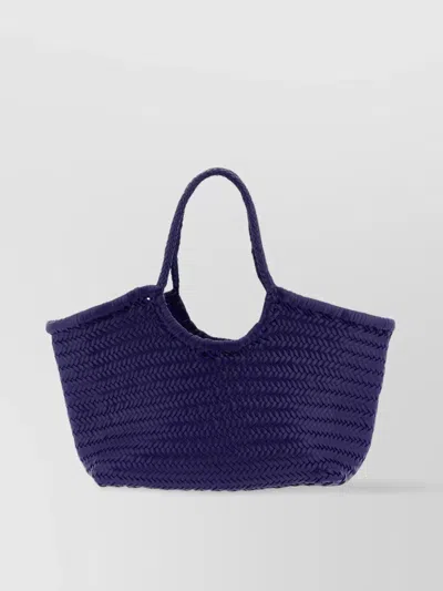 Dragon Diffusion Large Rectangular Shoulder Bag With Woven Design In Purple