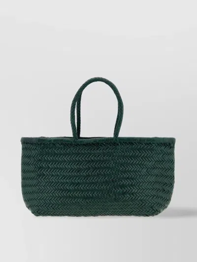 DRAGON DIFFUSION LARGE RECTANGULAR SHOULDER BAG WITH WOVEN DESIGN