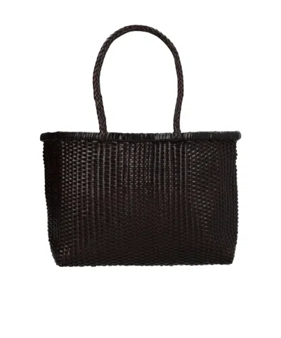 Dragon Diffusion Large Weave Basket Bag In Dkbrown