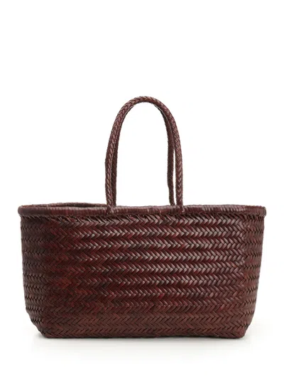 Dragon Diffusion Large Woven Leather Basket Handbags Brown