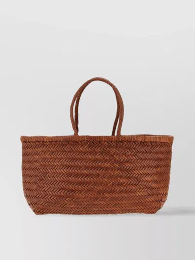 DRAGON DIFFUSION LARGE WOVEN SHOULDER BAG WITH TOP HANDLES