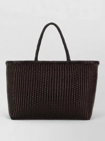 Dragon Diffusion Leather B Weave Bucket Bag Top Handles