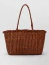 Dragon Diffusion Camel Leather B Weave Bucket Bag In Brown