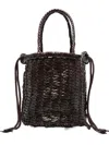 Dragon Diffusion Woven-leather Bucket Bag In Brown