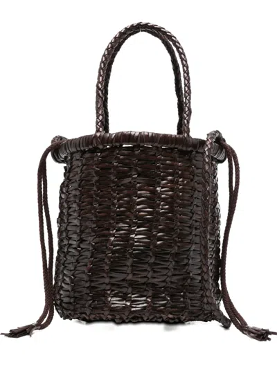 Dragon Diffusion Leather Bucket Bag In Brown