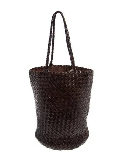 Pre-owned Dragon Diffusion Leather Bucket Bag In Brown
