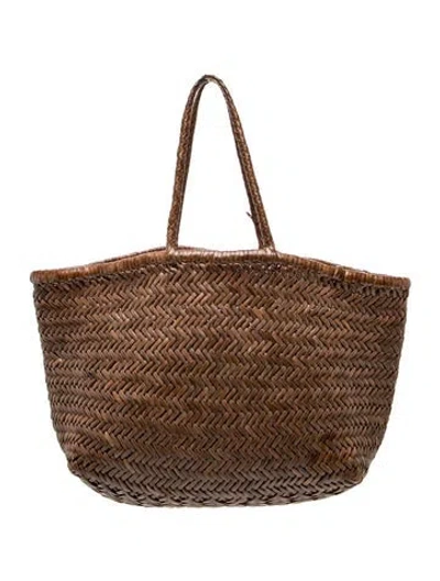 Pre-owned Dragon Diffusion Leather Evening Bag In Brown