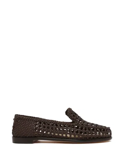 Dragon Diffusion Leather Loafers In Brown