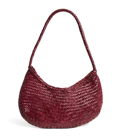 Dragon Diffusion Leather Nova Luna Shoulder Bag In 波尔多酒红