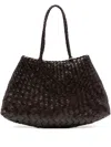 Dragon Diffusion Leather Open-toe Tote Bag In Brown
