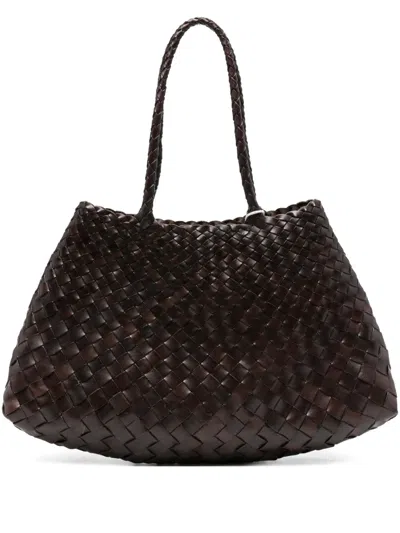 Dragon Diffusion Leather Open-toe Tote Bag In Brown