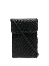 Dragon Diffusion Interwoven-design Phone-case Bag In Schwarz