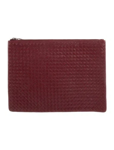 Pre-owned Dragon Diffusion Leather Portfolio In Burgundy